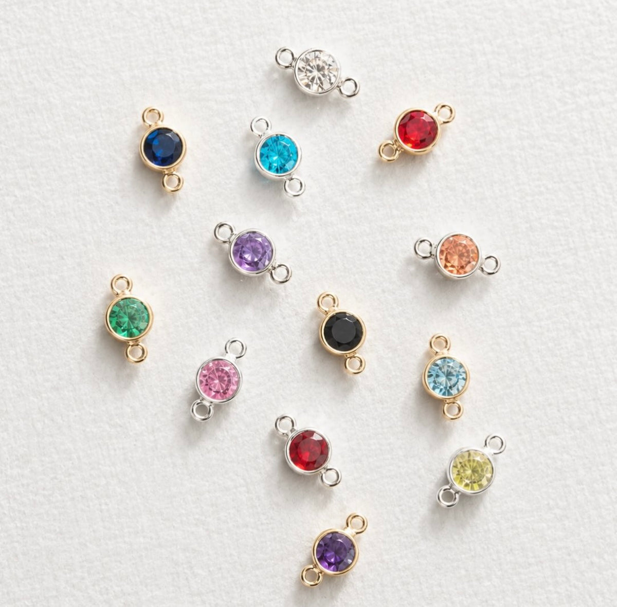 Round Birthstone Connector