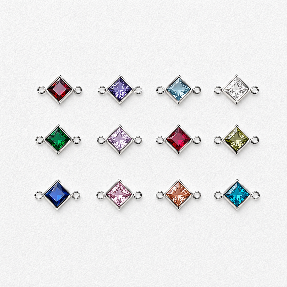 Diamond Shape Birthstone Connector