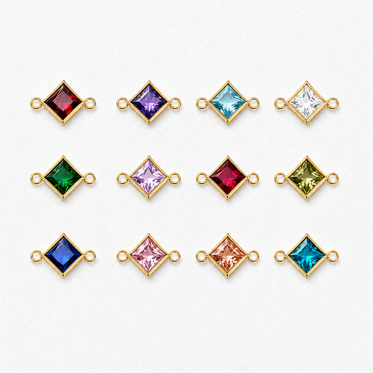 Diamond Shape Birthstone Connector
